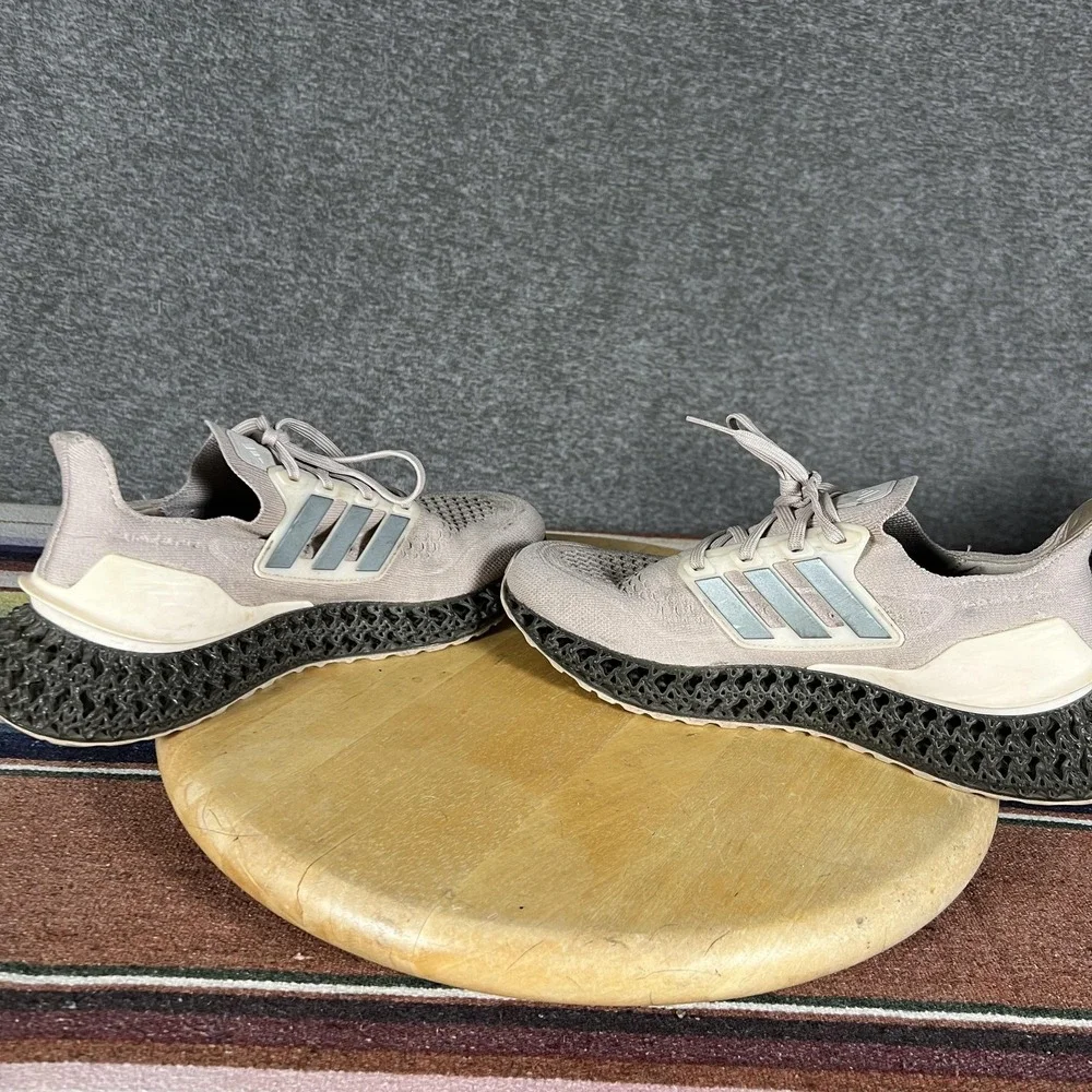 Adidas Ultra 4DFWD‎ Shoes Mens Size 8 Beige 3D Lattice Running Sneakers HP7599